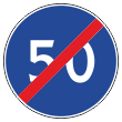 Дорожный знак 4.7 «Конец зоны ограничения минимальной скорости» (металл 0,8 мм, III типоразмер: диаметр 900 мм, С/О пленка: тип Б высокоинтенсив.)